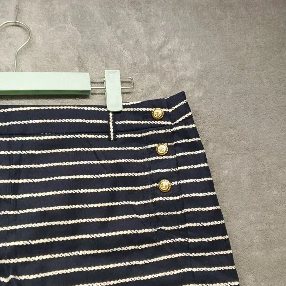 🍑CYNTHIA ROWLEY Women Casual Walking Shorts Striped Cotton Size 8(W34) - Picture 5 of 12